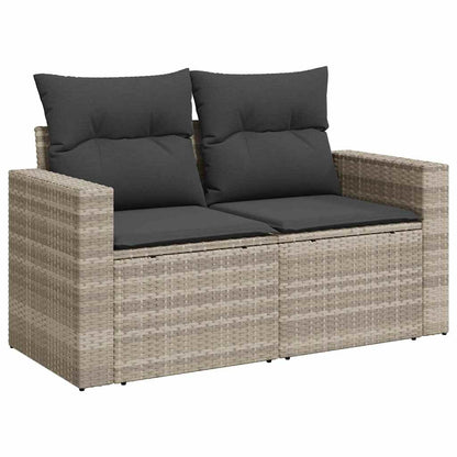 Set Divano da Giardino 5pz con Cuscini Grigio Chiaro Polyrattan - homemem39
