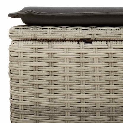 Set Divani da Giardino 7pz con Cuscini Grigio Chiaro Polyrattan