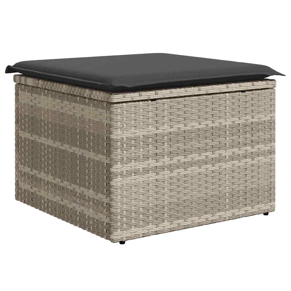Set Divani da Giardino 7pz con Cuscini Grigio Chiaro Polyrattan - homemem39