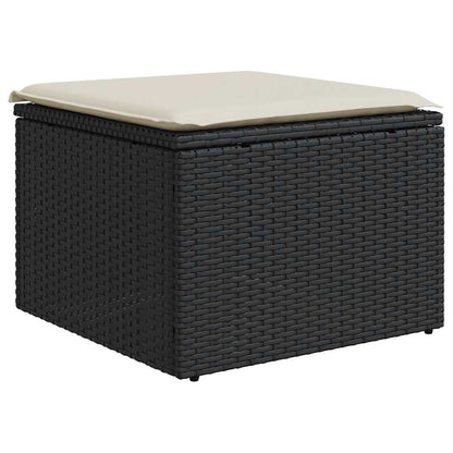 Set Divani da Giardino 9 pz con Cuscini Nero in Polyrattan | homemem39
