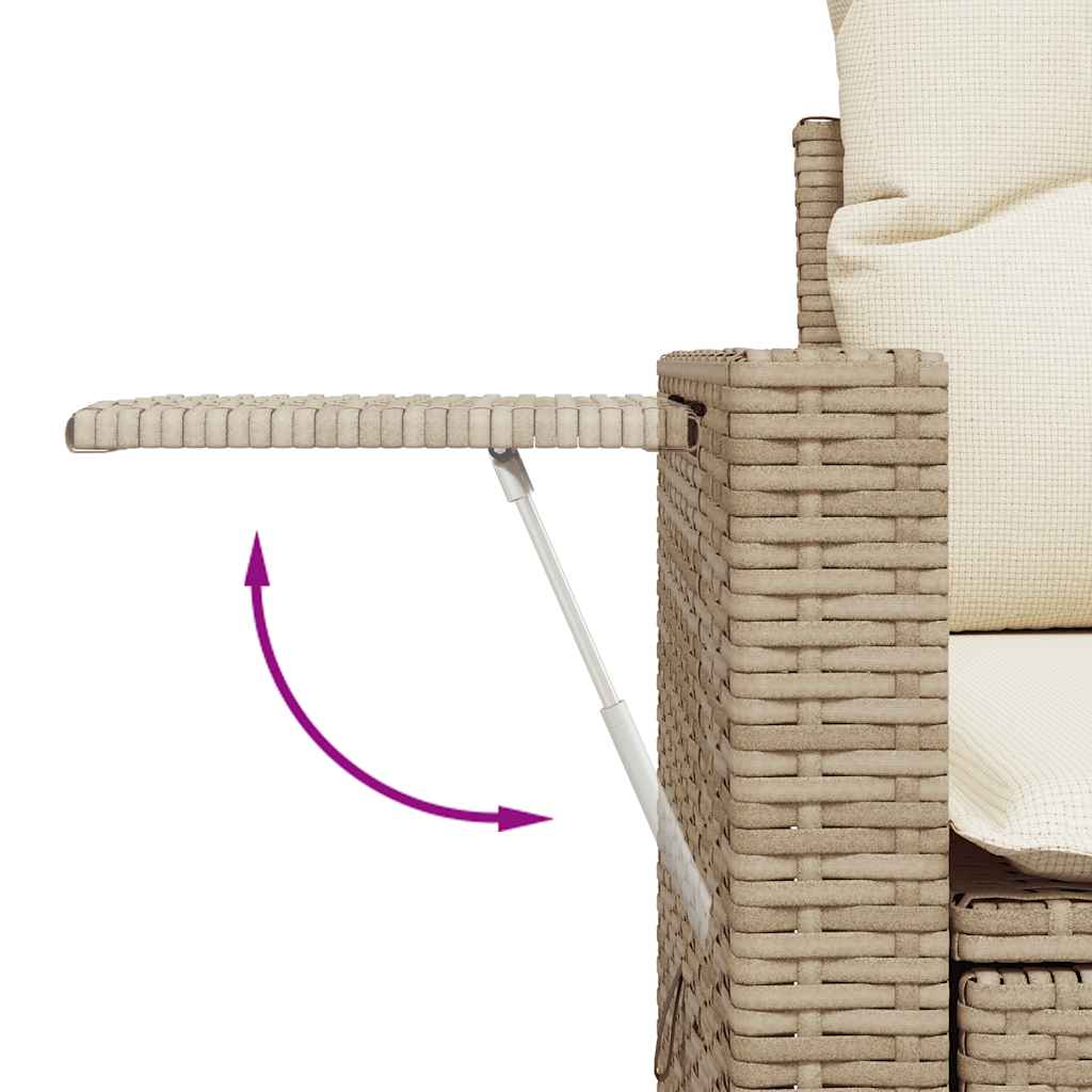 Set Divano da Giardino 8 pz con Cuscini Beige in Polyrattan | homemem39