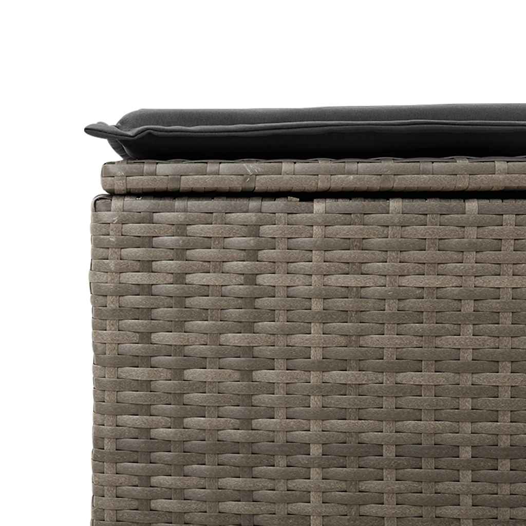Set Divano da Giardino 9 pz con Cuscini Grigio in Polyrattan