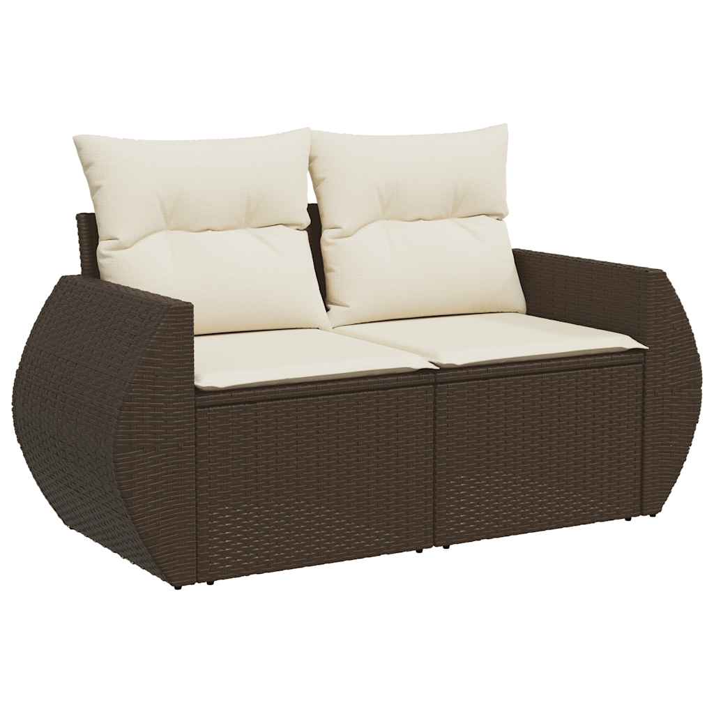 Set Divani da Giardino 8 pz con Cuscini Marrone in Polyrattan | homemem39