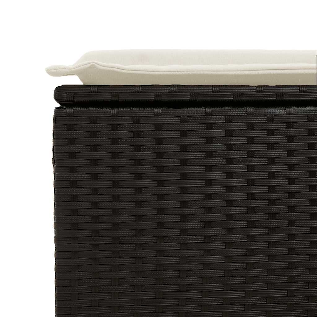 Set Divano da Giardino 6 pz con Cuscini Nero in Polyrattan