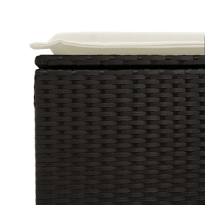 Set Divano da Giardino 6 pz con Cuscini Nero in Polyrattan