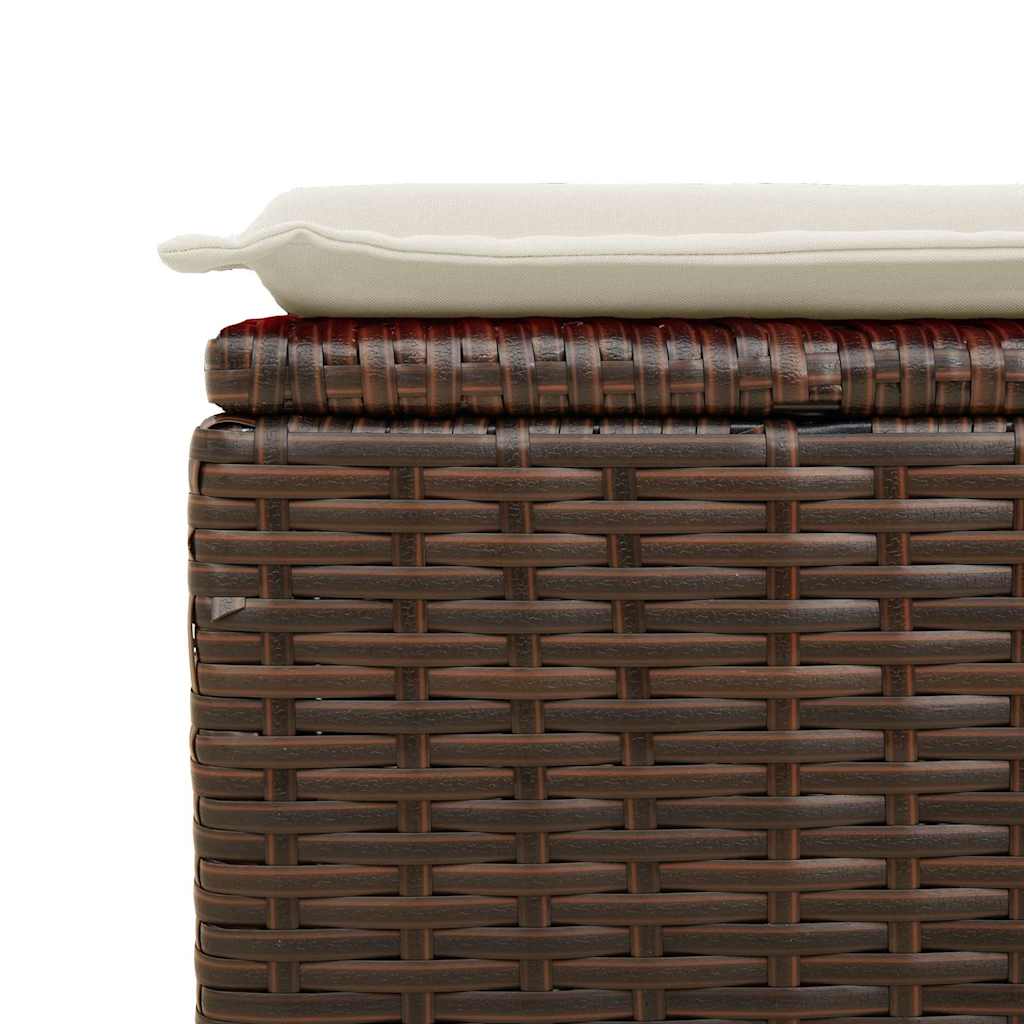 Set Divani da Giardino 7 pz con Cuscini Marrone in Polyrattan
