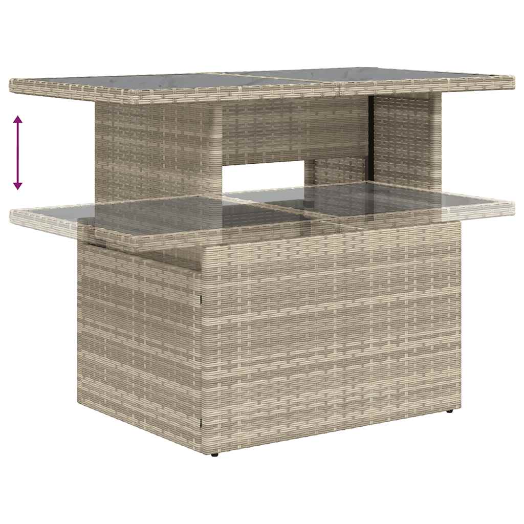 Set Divano Giardino 10 pz con Cuscini Grigio Chiaro Polyrattan | homemem39