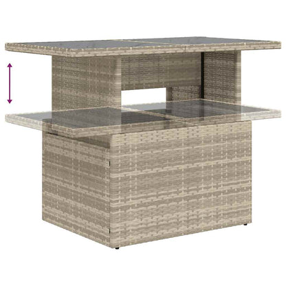 Set Divano Giardino 10 pz con Cuscini Grigio Chiaro Polyrattan | homemem39
