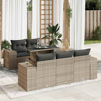 Set Divano da Giardino 6 pz con Cuscini Grigio in Polyrattan | homemem39