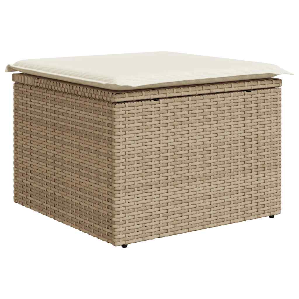 Set Divano da Giardino 9 pz con Cuscini Beige in Polyrattan - homemem39