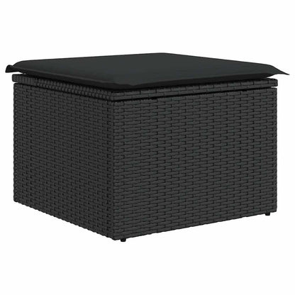 Set Divano da Giardino 6 pz con Cuscini Nero in Polyrattan | homemem39
