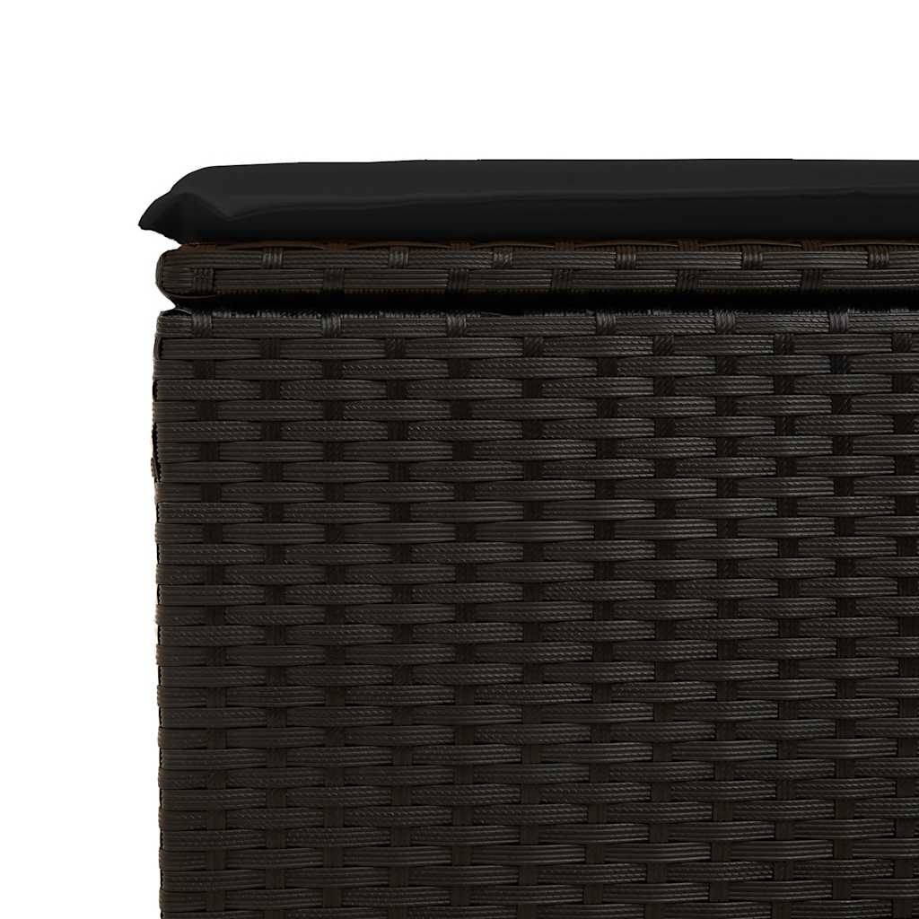 Set Divano da Giardino 6 pz con Cuscini Nero in Polyrattan | homemem39