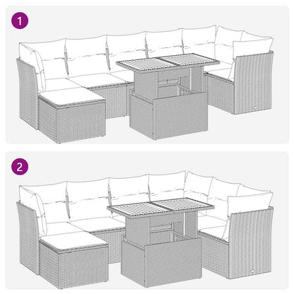 Set Divano da Giardino 8 pz con Cuscini Grigio in Polyrattan | homemem39