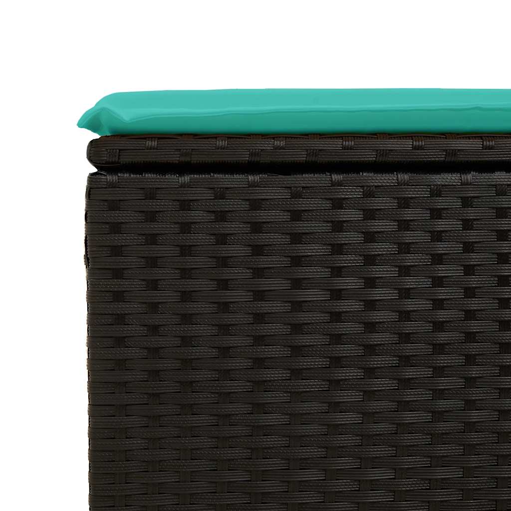 Set Divano da Giardino 6 pz con Cuscini Nero in Polyrattan | homemem39