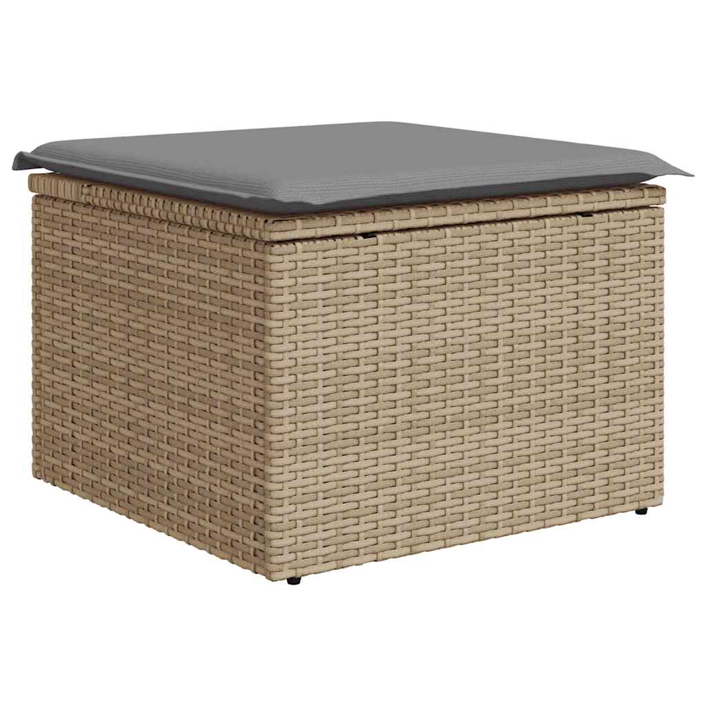 Set Divano da Giardino 9 pz con Cuscini Beige in Polyrattan | homemem39