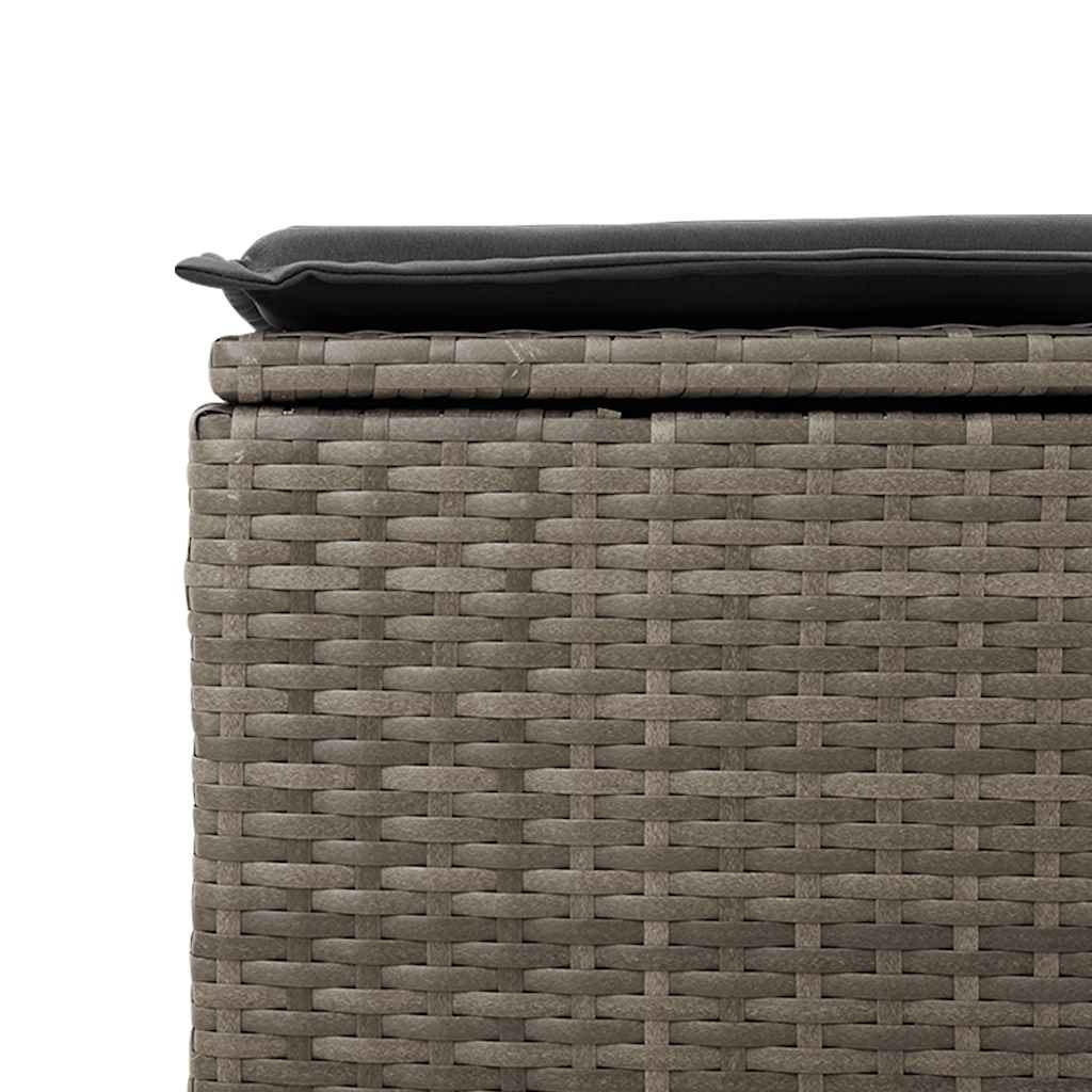 Set Divano da Giardino 9 pz con Cuscini Grigio in Polyrattan