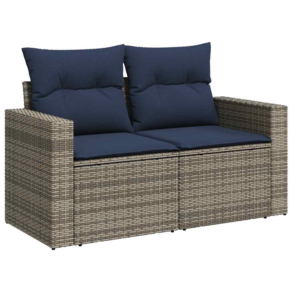 Set Divano da Giardino 8 pz con Cuscini Grigio in Polyrattan - homemem39
