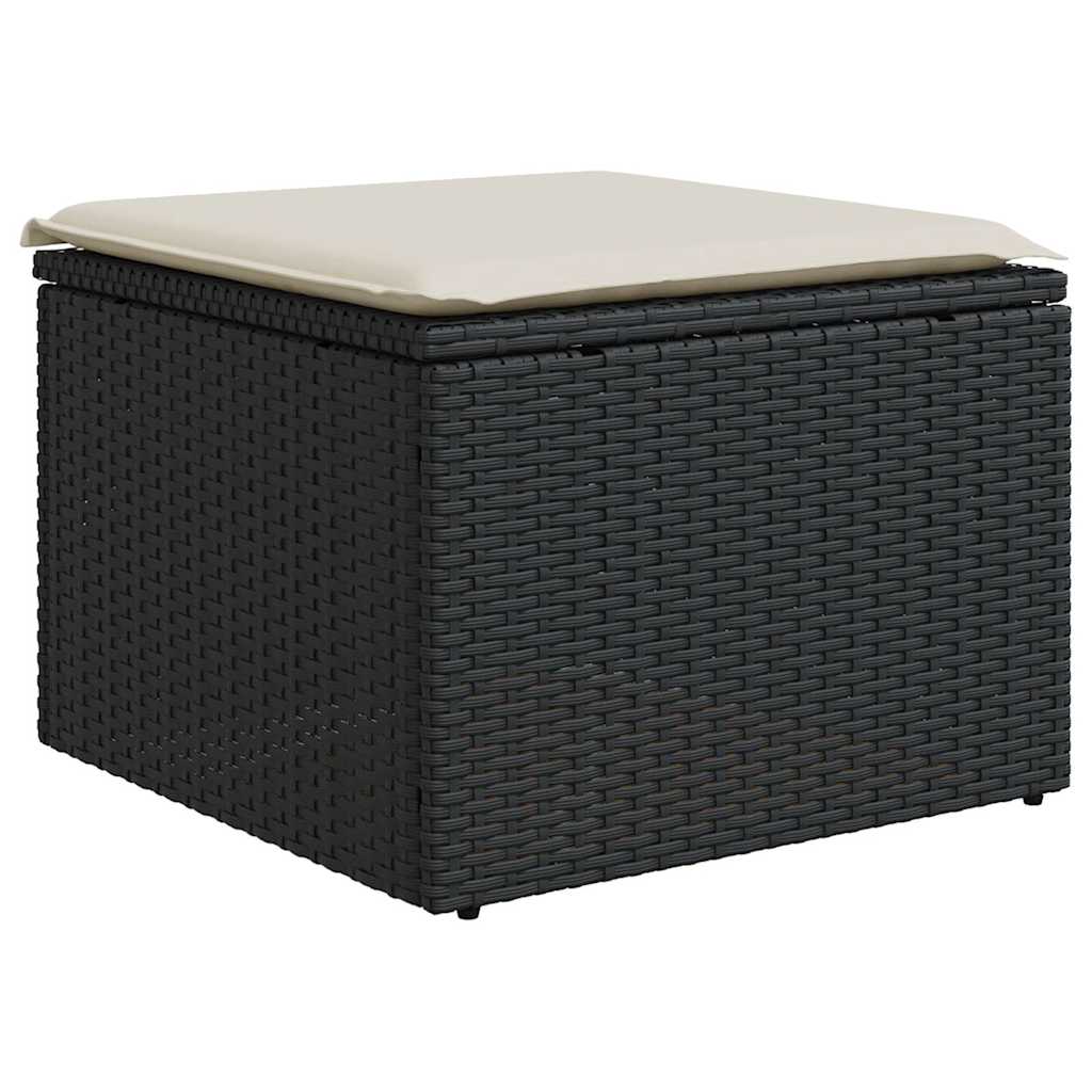 Set Divano da Giardino 6 pz con Cuscini Nero in Polyrattan | homemem39