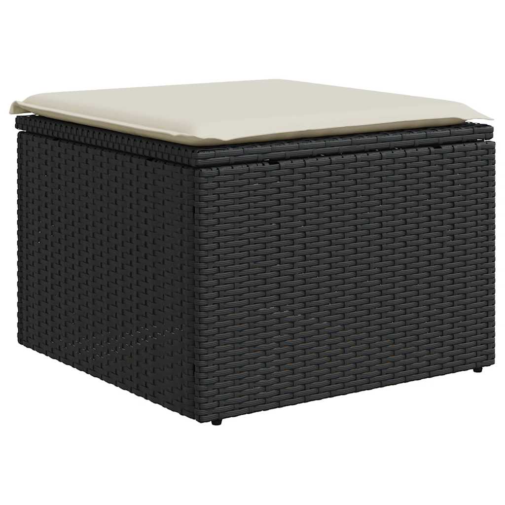 Set Divani da Giardino 9 pz con Cuscini Nero in Polyrattan | homemem39