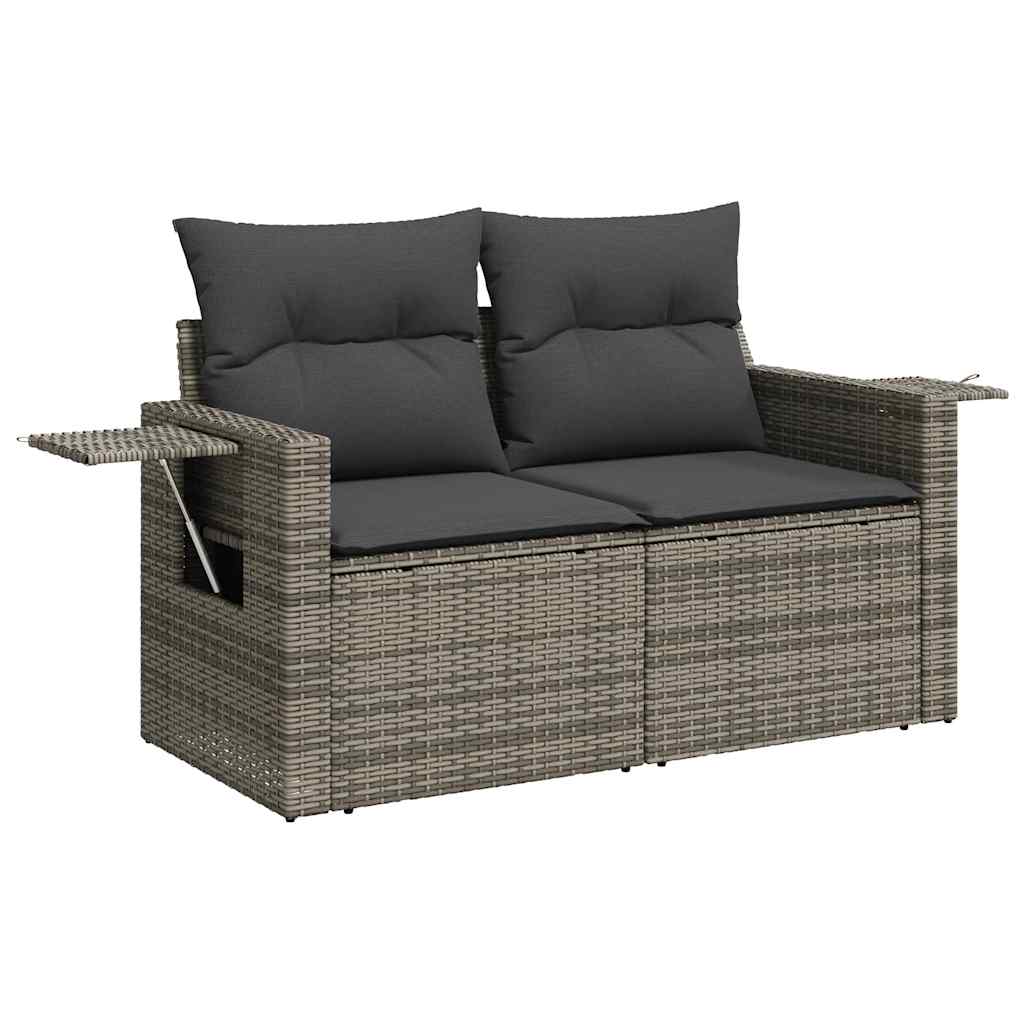 Set Divano da Giardino 8 pz con Cuscini Grigio in Polyrattan | homemem39