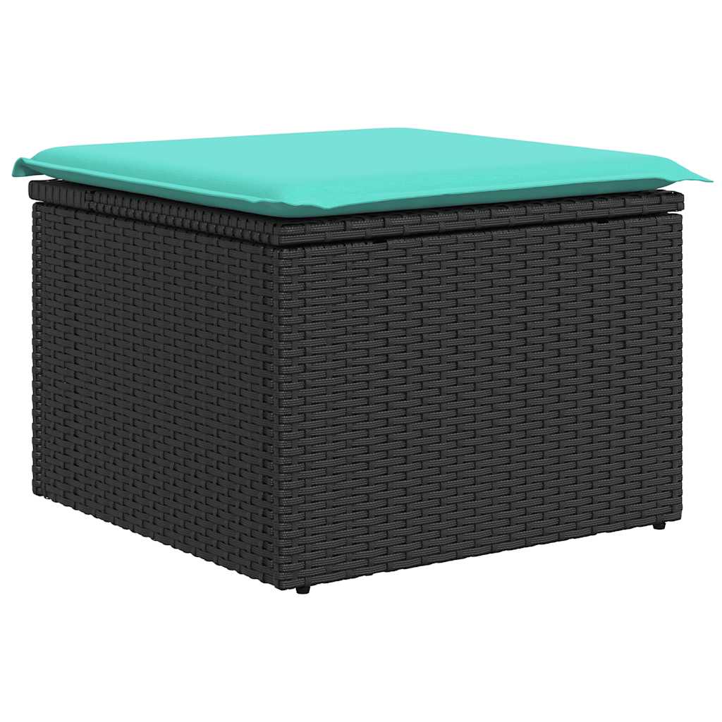 Set Divani da Giardino 9 pz con Cuscini Nero in Polyrattan | homemem39