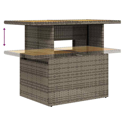 Set Divani da Giardino 11 pz con Cuscini in Polyrattan Grigio | homemem39