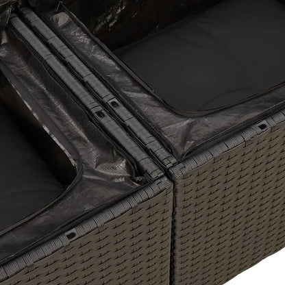 Set Divani da Giardino con Cuscini 7pz Nero Polyrattan | homemem39