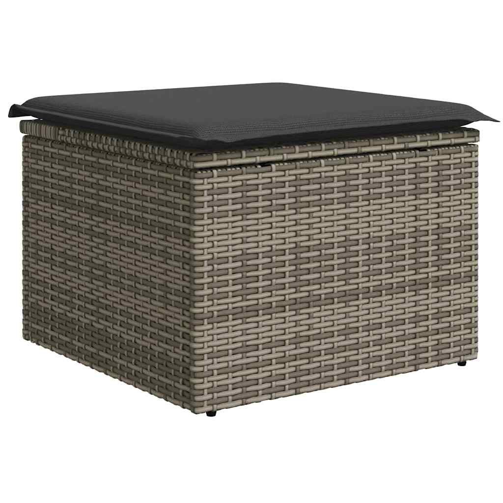 Set Divani da Giardino 7 pz con Cuscini Grigio in Polyrattan | homemem39