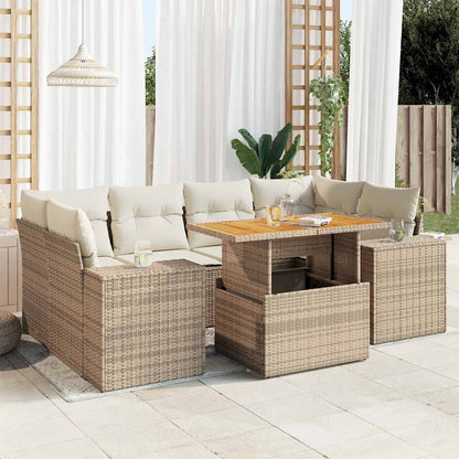 Set Divani da Giardino 7 pz con Cuscini in Polyrattan