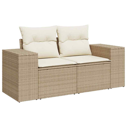 Set Divano da Giardino 9 pz con Cuscini Beige in Polyrattan | homemem39