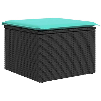 Set Divano da Giardino 6 pz con Cuscini Nero in Polyrattan