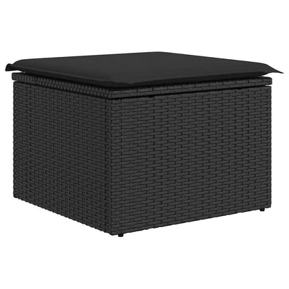 Set Divani da Giardino con Cuscini 7pz Nero Polyrattan | homemem39