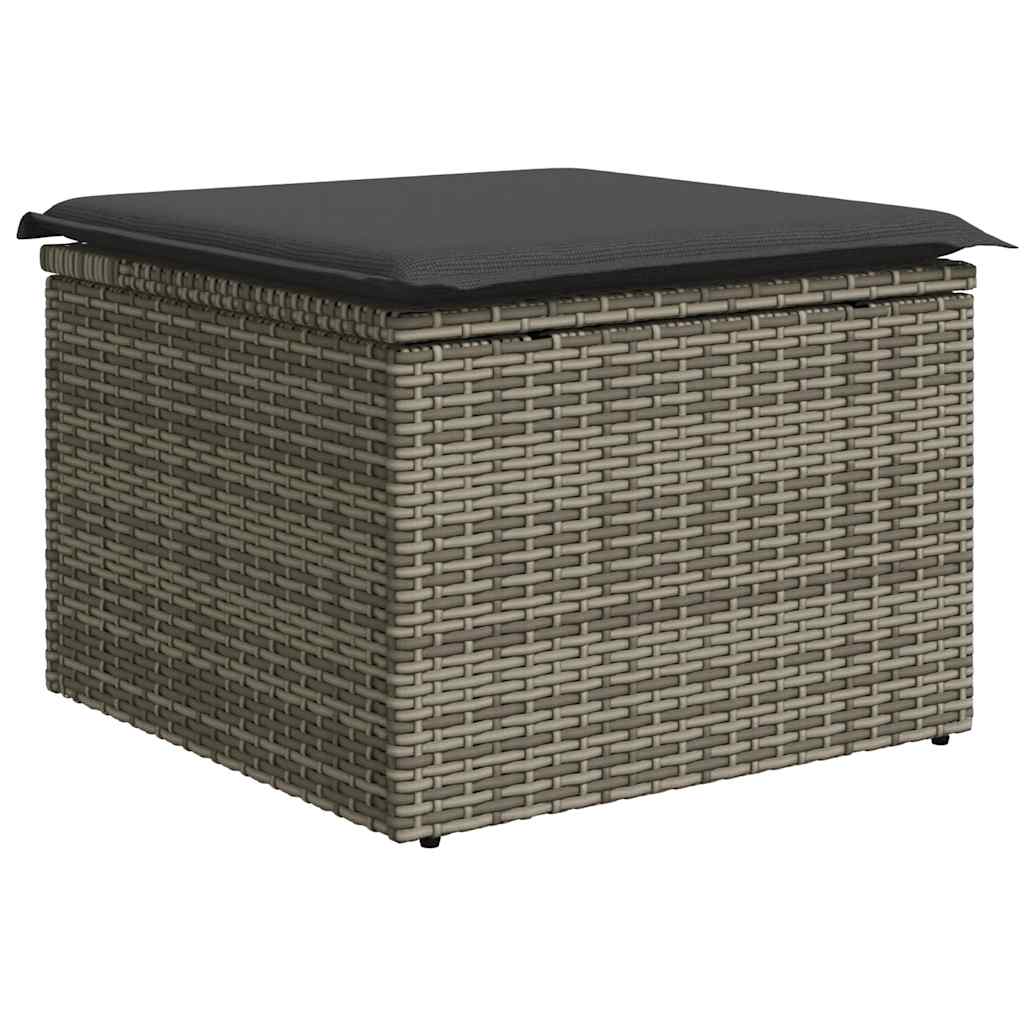 Set Divani da Giardino 7 pz con Cuscini Grigio in Polyrattan | homemem39