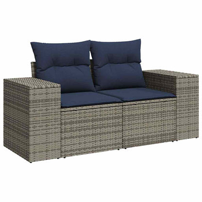 Set Divano da Giardino 8 pz con Cuscini Grigio in Polyrattan | homemem39