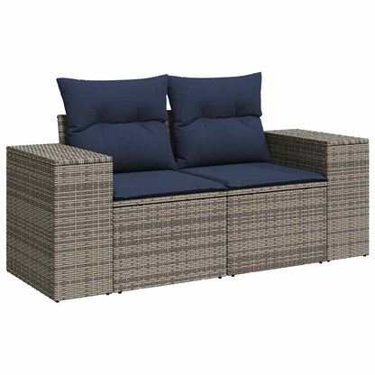 Set Divano da Giardino 10 pz con Cuscini Grigio in Polyrattan | homemem39