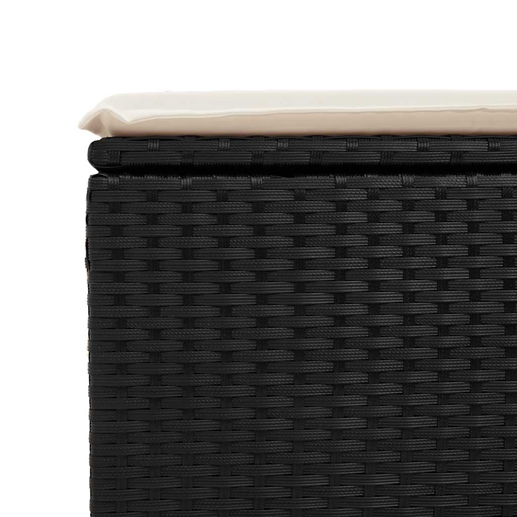 Set Divano da Giardino 6 pz con Cuscini Nero Polyrattan Acacia | homemem39