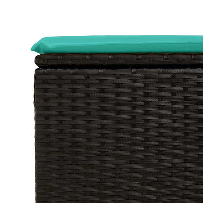 Set Divano da Giardino 6 pz con Cuscini Nero in Polyrattan | homemem39