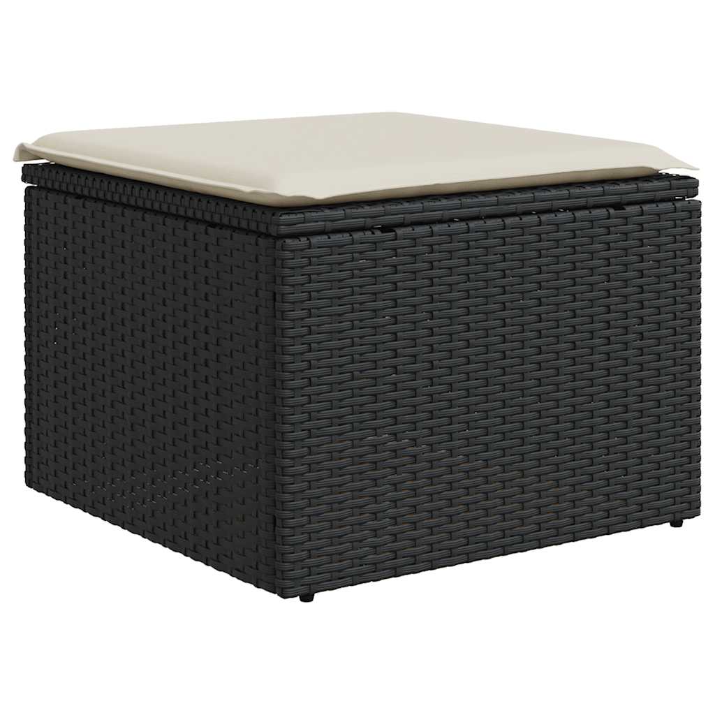 Set Divani da Giardino con Cuscini 8 pz Nero Polyrattan Acacia | homemem39