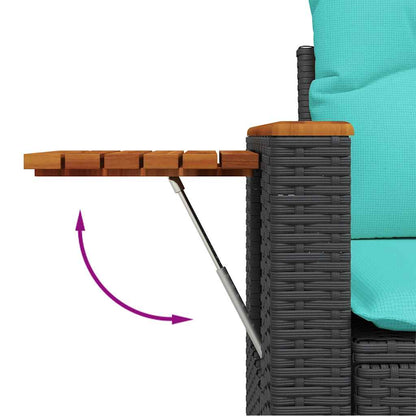 Set Divani da Giardino 5 pz con Cuscini in Polyrattan Nero