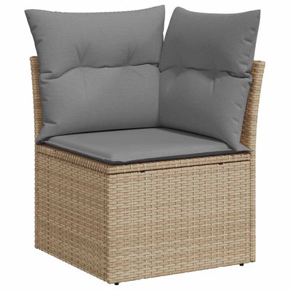 Set Divani da Giardino 7 pz con Cuscini Beige Polyrattan Acacia | homemem39