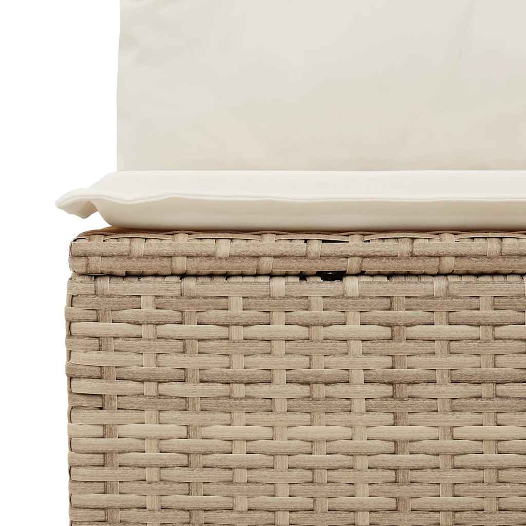 Set Divano da Giardino 8 pz con Cuscini Beige Polyrattan Acacia