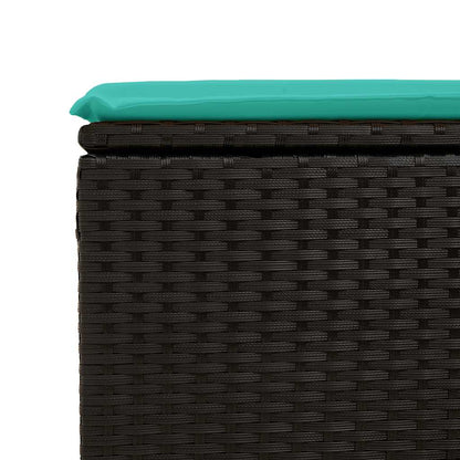 Set Divano da Giardino 6 pz con Cuscini Nero Polyrattan Acacia | homemem39