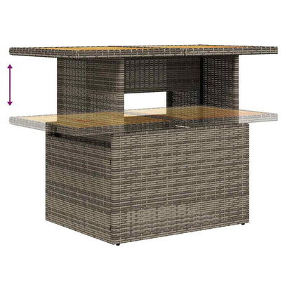 Set Divano Giardino 5 pz con Cuscini Grigio Polyrattan Acacia