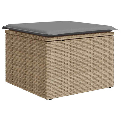 Set Divano da Giardino 9 pz con Cuscini Beige Polyrattan Acacia | homemem39