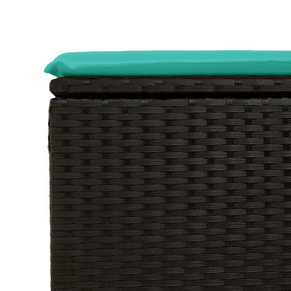 Set Divano da Giardino 6 pz con Cuscini Nero Polyrattan Acacia | homemem39