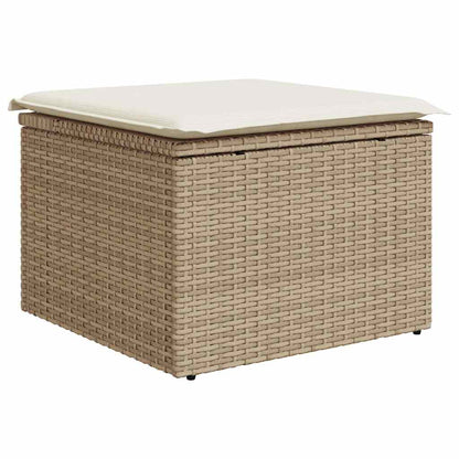 Set Divano da Giardino 6 pz con Cuscini Beige Polyrattan Acacia