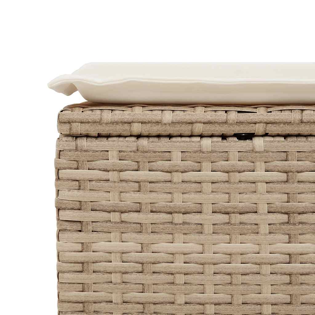 Set Divano da Giardino 6 pz con Cuscini Beige Polyrattan Acacia