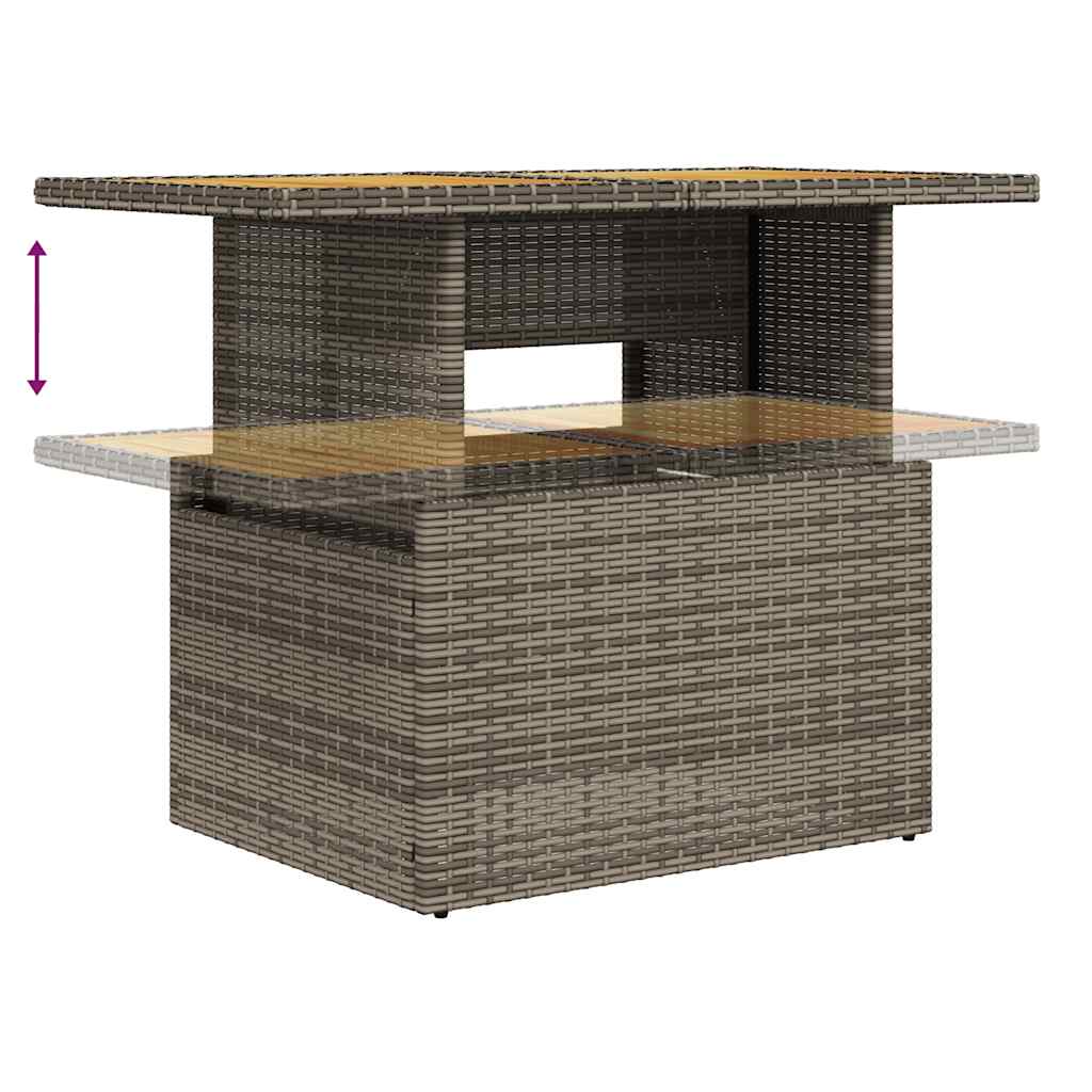 Set Divano da Giardino 9pz con Cuscini Grigio Polyrattan Acacia | homemem39