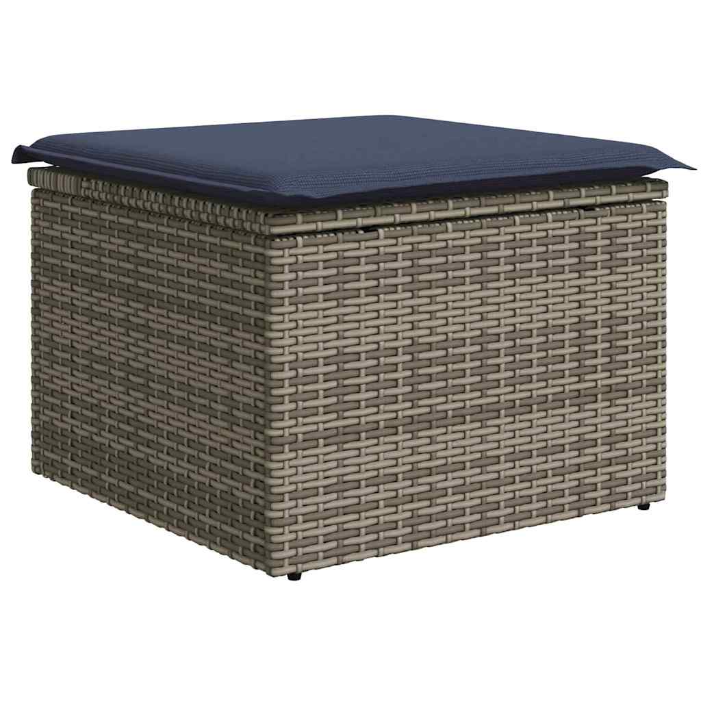 Set Divani da Giardino con Cuscini 7pz Nero Polyrattan Acacia - homemem39