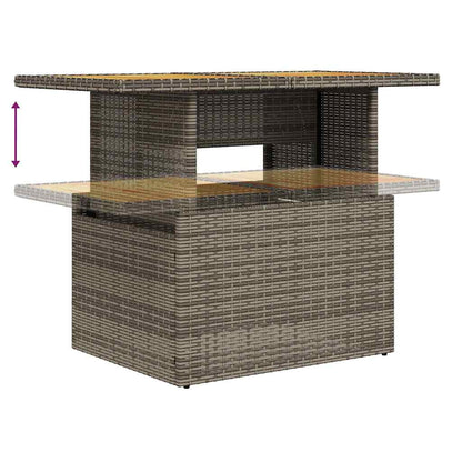 Set Divani Giardino 11 pz con Cuscini Polyrattan Acacia Grigio | homemem39